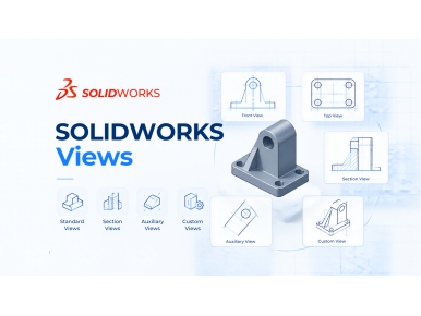 SOLIDWORKS Views: A Complete Guide to Standard, Section, Auxiliary & Custom Views